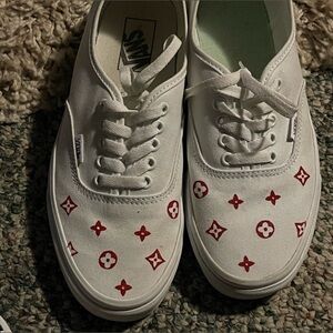 Vans Men’s 8.5 Authentic Core Classic White Lace Up Canvas Shoes